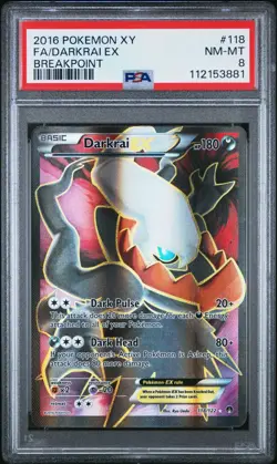 2016 POKEMON XY BREAKPOINT 118 FULL ART/DARKRAI EX PSA 8 - Image 2