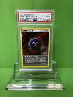 2004 POKEMON EX TEAM ROCKET RETURNS 94 DARK METAL ENERGY-REVERSE FOIL PSA 9 - Image 1