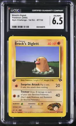 POKEMON Brock's Diglett 67/132 Gym Challenge Regular 1st Edition - CGC 6.5 - Image 1