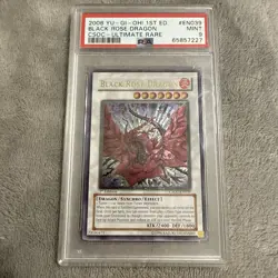 2008 YUGIOH 1ST ED CSOC-EN039 BLACK ROSE DRAGON ULTIAMTE PSA 9 MINT #65857227 - Image 1