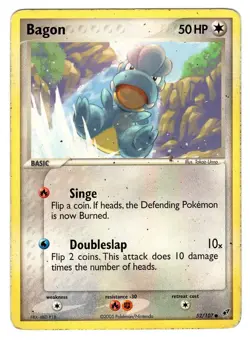 Pokemon TCG Bagon EX Deoxys 52/107 Regular Common Card Played MP - Image 1
