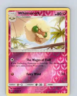 Pokemon Whimsicott S&M Guardians Rising 91/145 Reverse Holo Uncommon Card LP-NM - Image 1