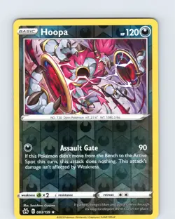 Pokemon TCG Hoopa SWSH Crown Zenith 083/159 Reverse Holo Rare Card NM - Image 1