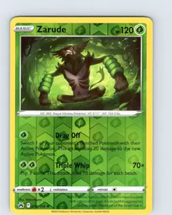 Pokemon TCG Zarude SWSH Crown Zenith 016/159 Reverse Holo Rare Card NM - Image 1
