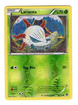 Pokemon TCG Larvesta XY Steam Siege 14/114 Reverse Holo Common Card NM - Image 1