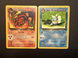Dark Charmeleon 32/82 MP Dark Wartortle 46/82 HP Team Rocket Pokemon Card WOTC - Image 1