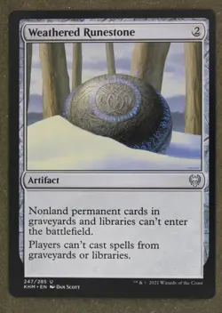 Mtg Weathered Runestone 247 Regular Colorless Kaldheim; M/NM - Image 1