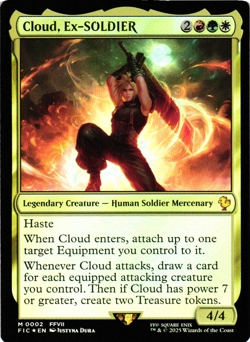MTG Cloud, Ex-SOLDIER Commander: Final Fantasy Foil Mythic NM - Image 1