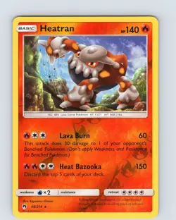 Pokemon TCG Heatran S&M Lost Thunder 48/214 Reverse Holo Rare Card NM - Image 1