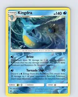 Pokemon TCG Kingdra S&M Burning Shadows 31/147 Reverse Holo Rare Card NM - Image 1
