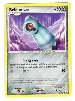 Pokemon TCG Beldum LV.10 Platinum Supreme Victors 90/147 Regular Common LP-MP - Image 1