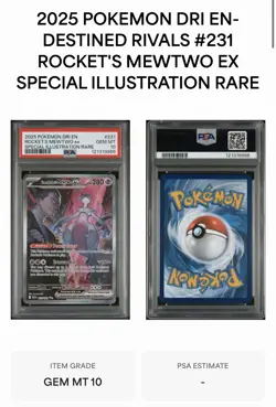 Team Rockets Mewtwo ex 231/182 SIR Destined Rivals Pokemon 2025 GEM MINT PSA 10 - Image 1