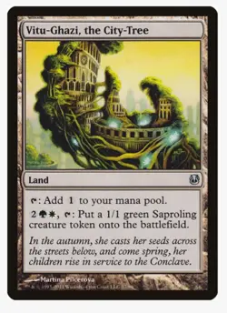 Vitu-Ghazi, the City Tree #37 DDH Magic Card in a Protective Sleeve - Image 1