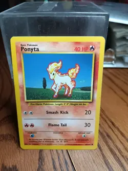 98 Pokemon Card Ponyta Base Set 60/102 Common Vintage NM WoTC Pokemon - Image 1