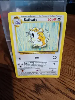 RATICATE Base Set 40/102 Uncommon Pokemon Card Unlimited Edition NM WoTC Vintage - Image 1
