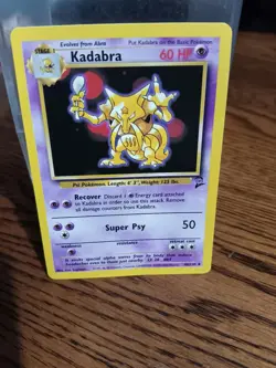 1999 Pokemon Card Base Set 2 Uncommon Kadabra 32/102 Stage 2 Psychic WoTC NM - Image 1
