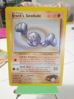Brock's Geodude 66/132 Common Gym Heroes Pokemon Card TCG WoTC NM Vintage - Image 1