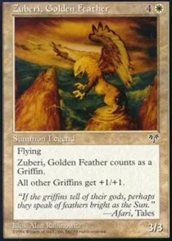 Zuberi, Golden Feather PL/MP, English MTG Mirage - Image 1