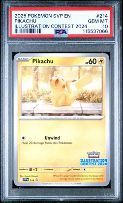 2025 POKEMON SVP EN-SV BLACK STAR PROMO ILLUSTRATION CONTEST 2024 PIKACHU PSA 10 - Image 1