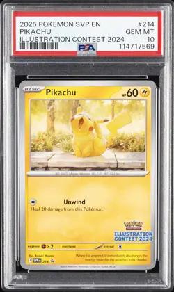 2025 POKEMON SVP EN-SV BLACK STAR PROMO ILLUSTRATION CONTEST 2024 PIKACHU PSA 10 - Image 1