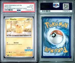 2025 POKEMON SVP EN-SV BLACK STAR PROMO ILLUSTRATION CONTEST 2024 PIKACHU PSA 10 - Image 1
