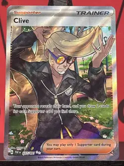 Clive 227/091 Paldean Fates Holo Double Rare Full Art Pokemon TCG 2024 NM - Image 3
