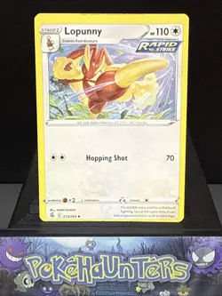 Pokemon Card Lopunny 213/264 Non Holo Fusion Strike MISCUT ERROR - Image 1