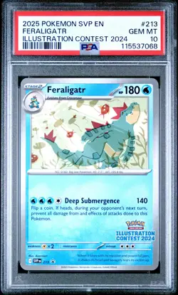 2025 POKEMON SVP EN-SV BLACK STAR PROMO #213 FERALIGATR PSA 10 - Image 1