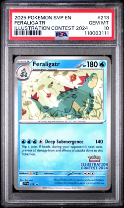 2025 POKEMON SVP EN-SV BLACK STAR PROMO #213 FERALIGATR PSA 10 - Image 1