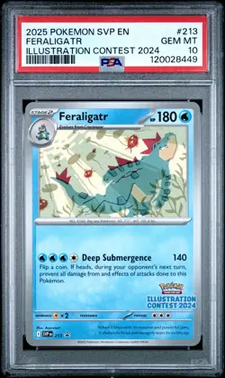 2025 POKEMON SVP EN-SV BLACK STAR PROMO #213 FERALIGATR PSA 10 - Image 1