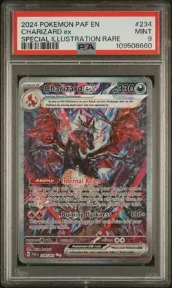 2024 POKEMON PAF EN-PALDEAN FATES SPECIAL ILLUSTRATION RARE CHARIZARD EX PSA 9 - Image 1