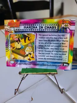 Pokemon TCG Marina in Chaos Pokemon Topps Mewtwo Strikes Back 14 Black Label NM - Image 2