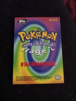 Pokemon 1999 Black TOPPS Label Dragonair #148 E11 OF 12 NM Vintage - Image 2