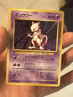 1996 POKEMON TCG Mewtwo #150 Base Set Holo Japanese Card Vintage LP - Image 3