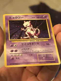 1996 POKEMON TCG Mewtwo #150 Base Set Holo Japanese Card Vintage LP - Image 4