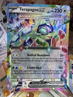 Pokemon TCG Terapagos ex 128/142 2024 Stellar Crown Double Rare Card - Image 1