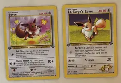 Pokemon TCG 1st Edition Cards Jungle Eevee NM/LP Lt. Surges Eevee lot NM/Mint - Image 1