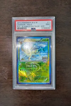 PSA 9 Mint 2013 Leafeon 11/116 Championship Promo Pokemon Card English Holo - Image 1