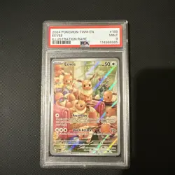 2024 POKEMON TWM EN-TWILIGHT MASQUERADE ILLUSTRATION RARE #188 EEVEE PSA 9 - Image 1