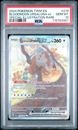 2024 POKEMON TWM EN-TWILIGHT MASQUERADE #216 BLOODMOON URSALUNA EX PSA 10 - Image 1