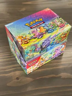 Pokemon Prismatic Evolutions Mini Tin DISPLAY Box (8 Tins) Factory Sealed! - Image 1
