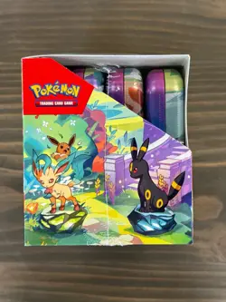 Pokemon Prismatic Evolutions Mini Tin DISPLAY Box (8 Tins) Factory Sealed! - Image 2