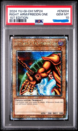 Yugioh PSA 10 RIGHT ARM OF THE FORBIDDEN ONE MP24-EN004 25TH ANNIVERSARY QCR - Image 1