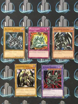 YUGIOH RED-EYES BLACK METAL DRAGON SUMMONED SKULL METALMORPH SET MIL1 1ST ED - Image 1