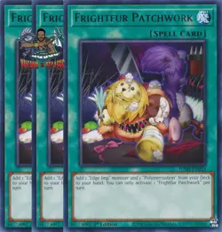 Yugioh! 3x Frightfur Patchwork JUSH-EN015 Rare 1st Ed NM - Image 1