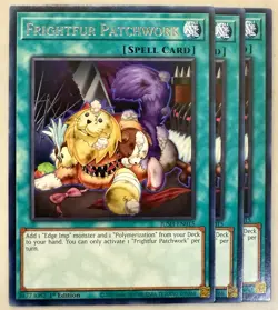Yugioh! 3x Frightfur Patchwork JUSH-EN015 Rare 1st Ed NM - Image 1