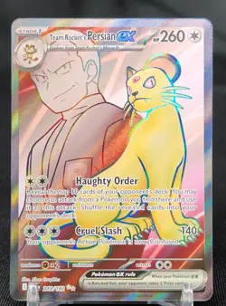 Team Rocket's Persian ex 219/182 Full Art Destined Rivals Pokemon Card - Image 1