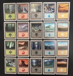 MTG 20X JAPANESE 7TH EDITION BASIC LANDS SET FOREST PLAINS SWAMP ISLAND MOUNTAIN - Image 1