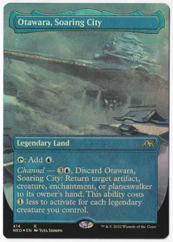 MTG FOIL (Borderless) "Otawara, Soaring City" NM NEO - Free Shipping - Image 2