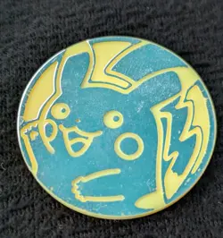 Pokemon Pikachu Flip Coin Rare Waving TCG Vintage Yellow - Image 1